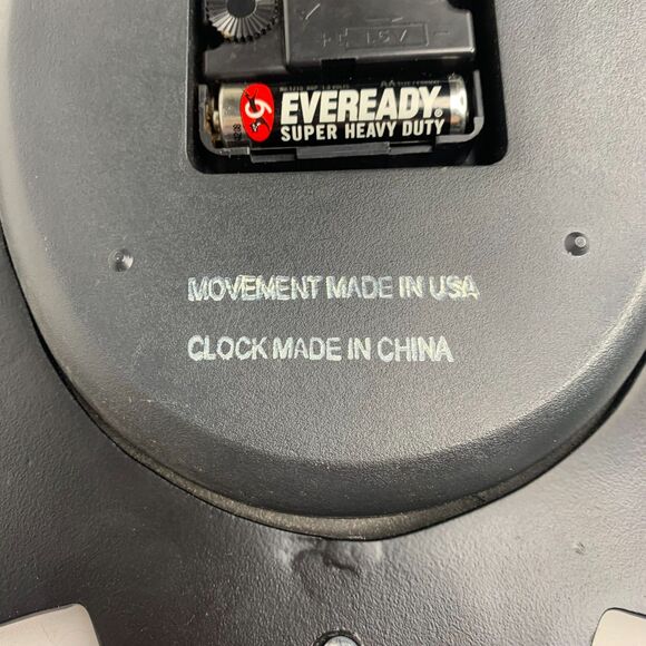 MCM Garage Black Silver Metal Wall Clock Takane Quartz Made in USA Movement‎ - Picture 8 of 8